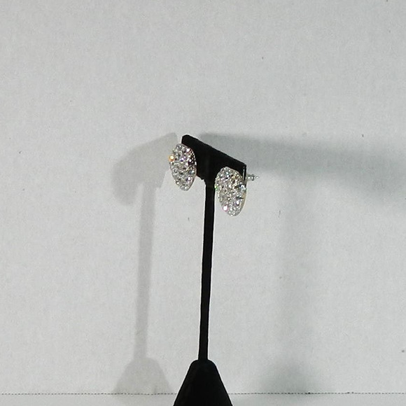 Charmelle Crystal Rhinestone Heart Stud Pierced Earrings - Picture 2 of 8